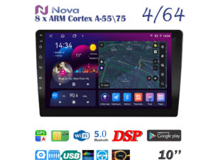 10''Автомагнитола NOVA TS10 S ANDROID12 QLED/ВЕНТ/SIM/4GB/64GB/DSP/3RCA/BT/2USB