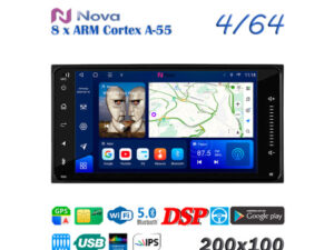 7''Автомагнитола NOVA ТS18 Toyota(20*10)ANDROID12/IPS/SIM/4GB/64GB/DSP/3RCA/GPS